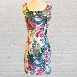 Vintage sleeveless mini dress with floral pattern from Rampage